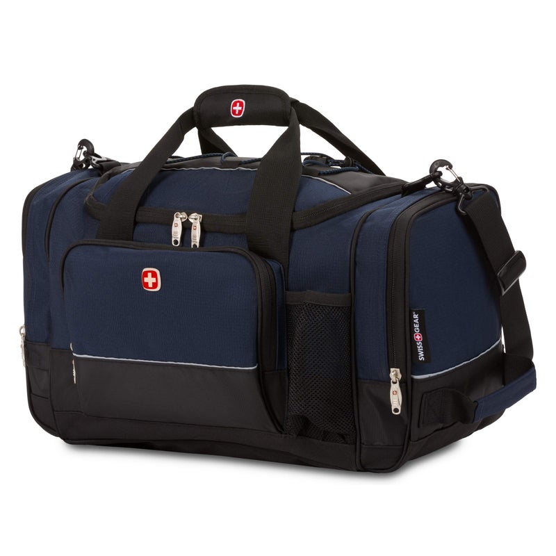 SWISSGEAR حقيبة دفل سويس جير أبيكس، حقيبة رياضية للرجال والنساء، حقائب سفر دفل، أزرق/أسود، 20 إنش - Image 1